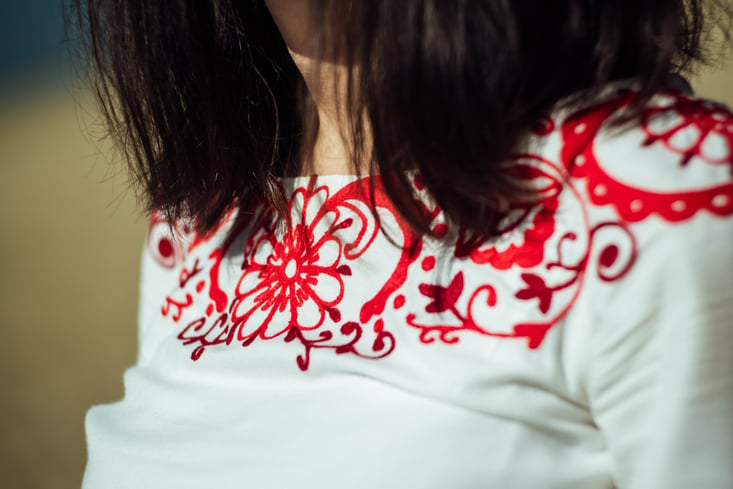 Embroidery on shirt