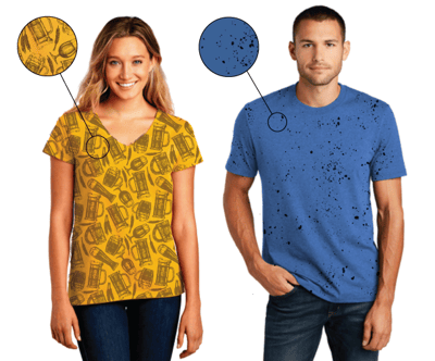 All-over print patterns that work well on tshirts.
