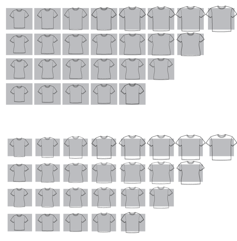 Maximum print size for all-over prints.