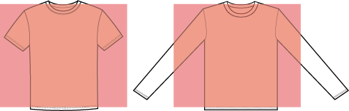 All Over Printing Template on Short & Long Sleeves