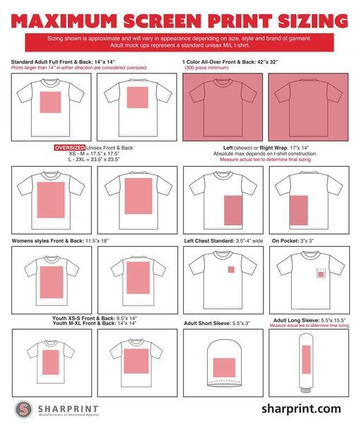 MAXIMUM SCREEN PRINT SIZING